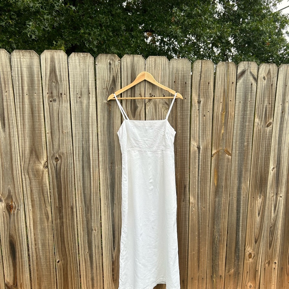 Abercrombie & Fitch White Midi Dress